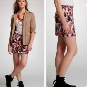 J. Crew watercolor mini skirt sz 2 *Q